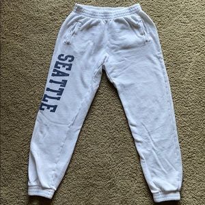 Brandy Melville white seattle sweatpants